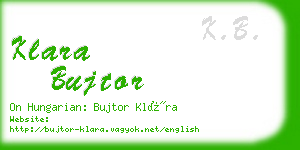 klara bujtor business card